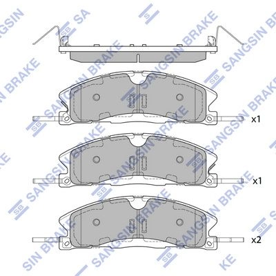 Тормозные колодки дисковые SANGSIN 3S 344 SP1620 1422786119