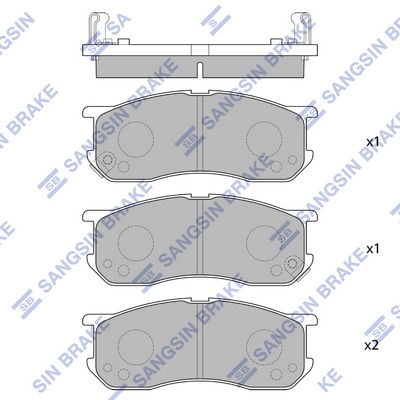 Тормозные колодки дисковые SANGSIN 7FWDSH M SP1663 1439856400 изображение 0