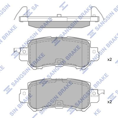 Тормозные колодки дисковые SANGSIN SP1672 1420575505 4N23 15A