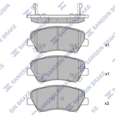 Тормозные колодки дисковые SANGSIN SP1687 1439856412 6 6QR0J