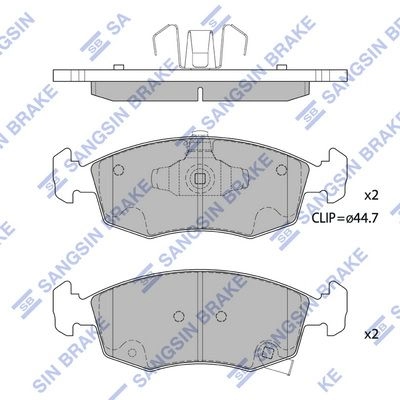 Тормозные колодки дисковые SANGSIN 7S WRT 1439856419 SP1697 изображение 0