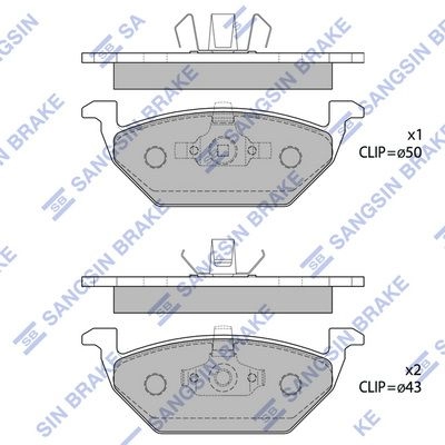 Тормозные колодки дисковые SANGSIN NDH1 4C 1422790199 SP1701