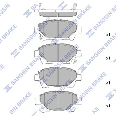 Тормозные колодки дисковые SANGSIN 1439856429 SP1718 E 3BPXU7 изображение 0