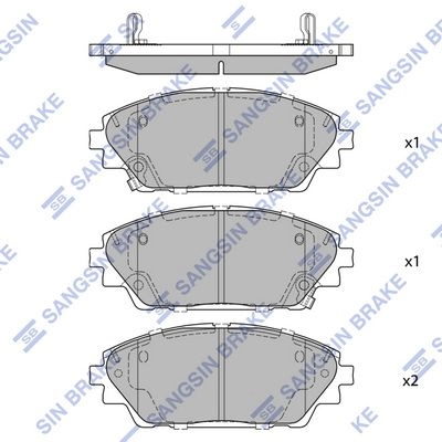 Тормозные колодки дисковые SANGSIN 1439856437 SP1729A HQ1 9Y