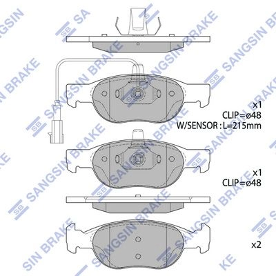 Тормозные колодки дисковые SANGSIN 1439856444 SP1740 AYZP QW изображение 0