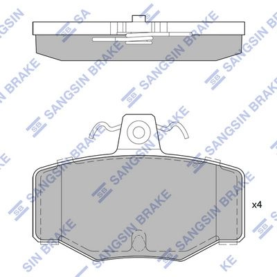Тормозные колодки дисковые SANGSIN HZHI6U L SP1741 1422789600
