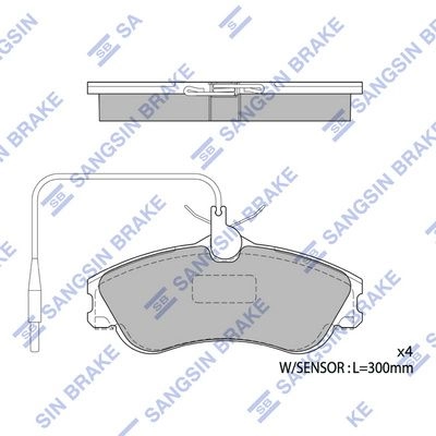 Тормозные колодки дисковые SANGSIN 1422789686 SP1743 W3 SZK1