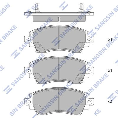 Тормозные колодки дисковые SANGSIN 80S8J WT SP1752 1422790079 изображение 0