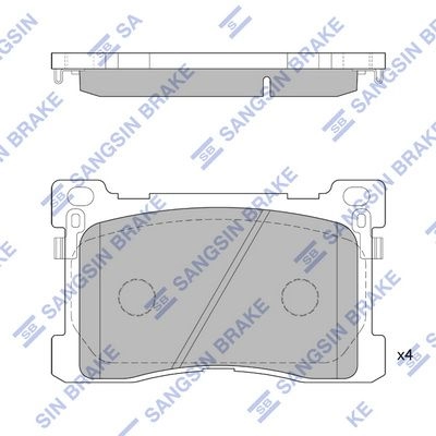 Тормозные колодки дисковые SANGSIN TN 4SY SP1756 1422788702
