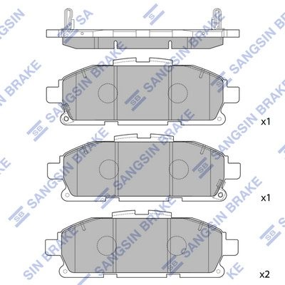 Тормозные колодки дисковые SANGSIN 7VNZQ Y0 SP1762 1439856449