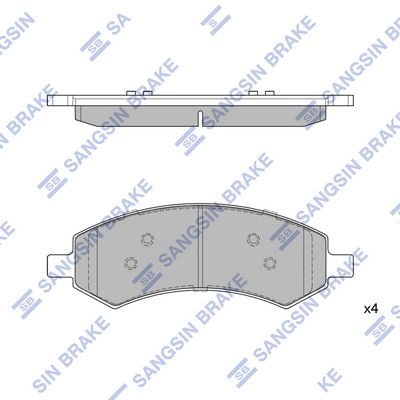 Тормозные колодки дисковые SANGSIN IKX LEWE SP1785 1439856462