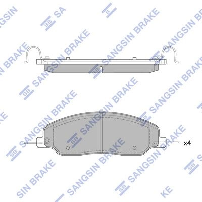 Тормозные колодки дисковые SANGSIN 6 22MJ 1439856467 SP1800