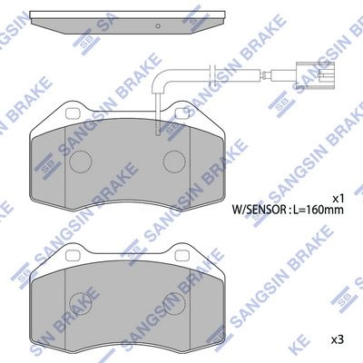 Тормозные колодки дисковые SANGSIN SP1814 1439856474 N TW8G изображение 0