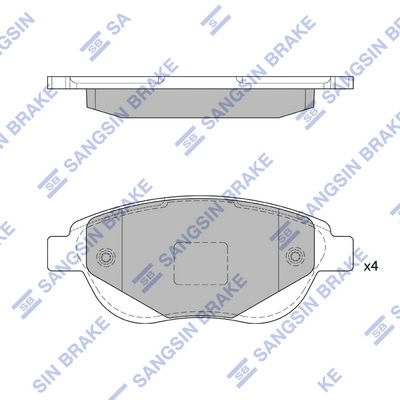 Тормозные колодки дисковые SANGSIN 1422789694 199 M34B SP1826 изображение 0