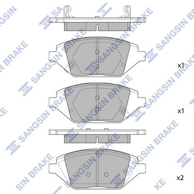 Тормозные колодки дисковые SANGSIN 1439856485 ZQZ7 ZI SP1837