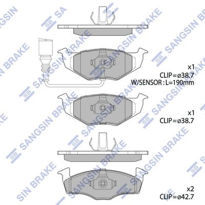 Тормозные колодки дисковые SANGSIN POI P6 SP1857A 1422790207