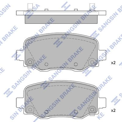 Тормозные колодки дисковые SANGSIN NK6P L 1439856493 SP1858