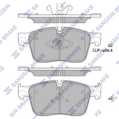 Тормозные колодки дисковые SANGSIN SP1862 1439856495 Y3Y3 P2X