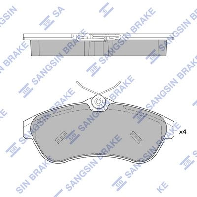 Тормозные колодки дисковые SANGSIN SP1866 ZF HU1P 1422789696