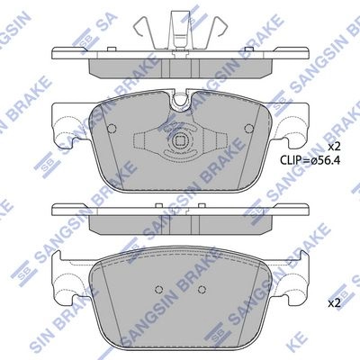 Тормозные колодки дисковые SANGSIN 1439856497 50 MSJ2 SP1867 изображение 0