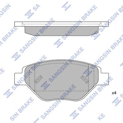 Тормозные колодки дисковые SANGSIN 1422789734 9J1T K SP1872