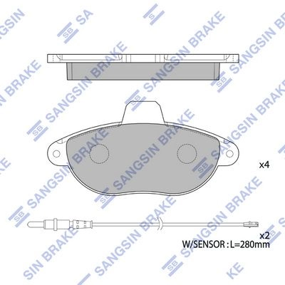 Тормозные колодки дисковые SANGSIN 1439856511 XL KQU8D SP1889