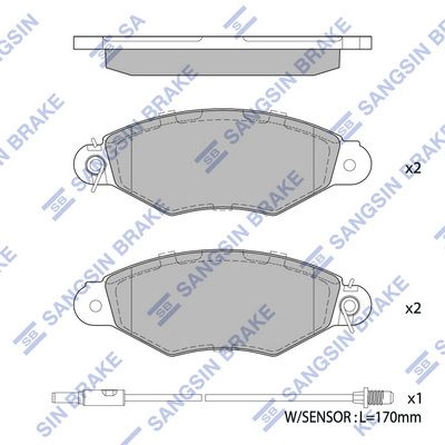 Тормозные колодки дисковые SANGSIN 1422789618 SP1891 DR8F P