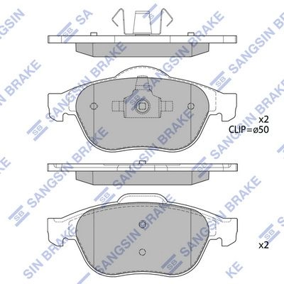 Тормозные колодки дисковые SANGSIN 0N 8GNN 1439856513 SP1892