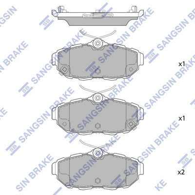 Тормозные колодки дисковые SANGSIN SP1902 U I5QFW 1439856518