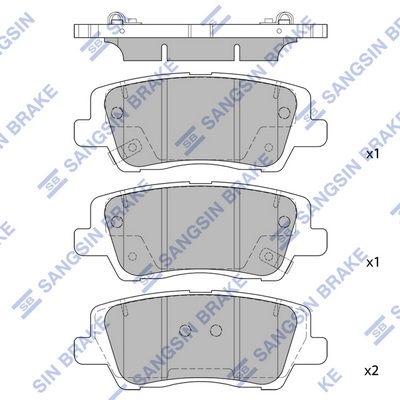 Тормозные колодки дисковые SANGSIN F17 BH8T 1439856533 SP1920A