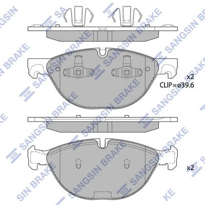 Тормозные колодки дисковые SANGSIN 1422785723 PO1 I07M SP1924