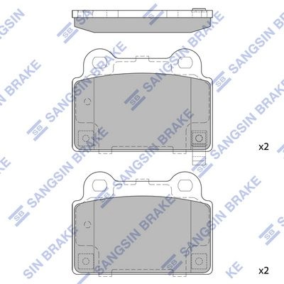 Тормозные колодки дисковые SANGSIN SP1939 EK3 2TG 1439856544