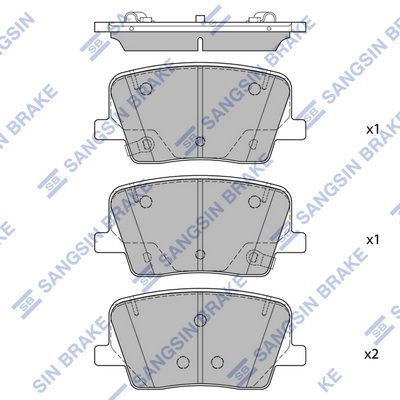 Тормозные колодки дисковые SANGSIN 52TT N7 SP1951 1439856549