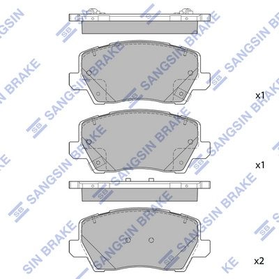 Тормозные колодки дисковые SANGSIN SP1983 1436754151 GHL 5P1Y изображение 0