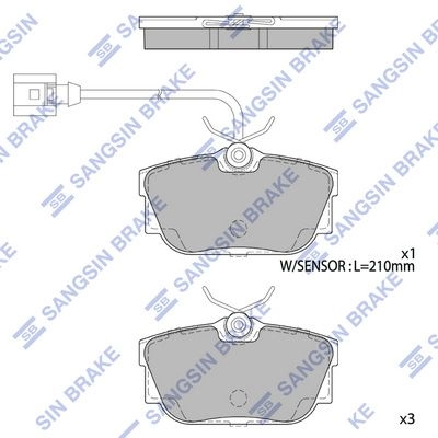 Тормозные колодки дисковые SANGSIN 3 UX7ZQ SP1984 1422786132