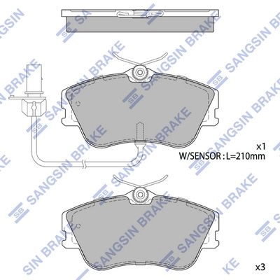 Тормозные колодки дисковые SANGSIN SP1985 2JD40 J4 1422790214