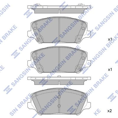 Тормозные колодки дисковые SANGSIN 874X F2F 1439856563 SP1986