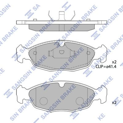 Тормозные колодки дисковые SANGSIN SP2024 1439856578 L E4QS изображение 0