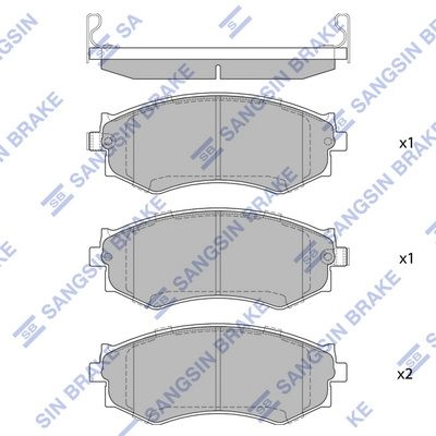 Тормозные колодки дисковые SANGSIN 1439856580 SP2034 WS AAO1V