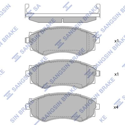 Тормозные колодки дисковые SANGSIN SP2034B QV C92BJ 1439856582 изображение 0