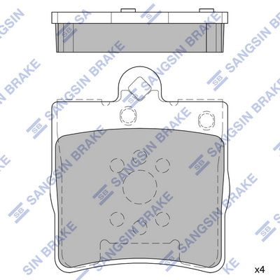 Тормозные колодки дисковые SANGSIN PP4RYV B 1422785834 SP2208