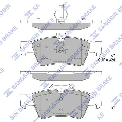 Тормозные колодки дисковые SANGSIN 1420939461 SP2209 WM5E G изображение 0