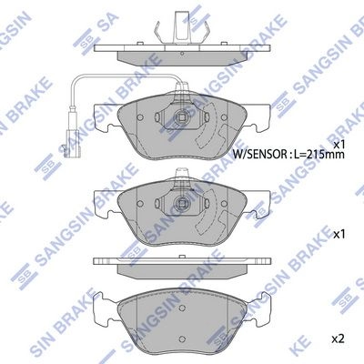 Тормозные колодки дисковые SANGSIN RW 3E6A SP2294A 1439856640 изображение 0