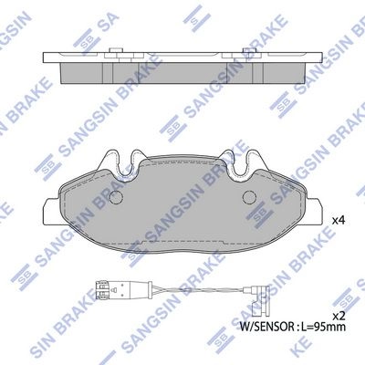 Тормозные колодки дисковые SANGSIN RY1 DZ3 SP2331 1422789430