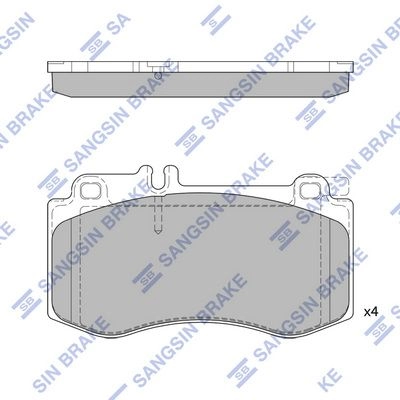 Тормозные колодки дисковые SANGSIN 1422789387 SP2378 B0R WZ изображение 0