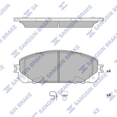 Тормозные колодки дисковые SANGSIN 1439856670 I FHLZ SP4008A изображение 0