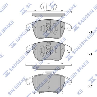 Тормозные колодки дисковые SANGSIN 1439856675 8J 2PA SP4021 изображение 0