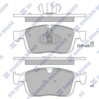 Тормозные колодки дисковые SANGSIN 53 ASBV SP4025 1422790252 изображение 0