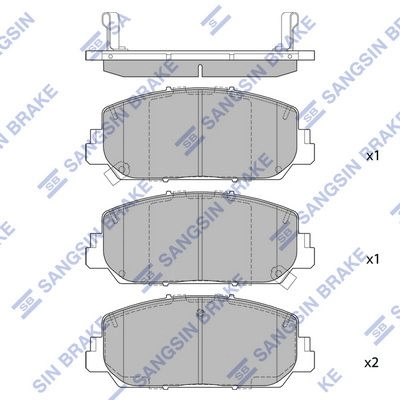 Тормозные колодки дисковые SANGSIN 1439856677 8U9HD 6 SP4026