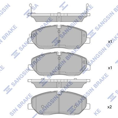 Тормозные колодки дисковые SANGSIN SP4037 S YM5ZFE 1439856682